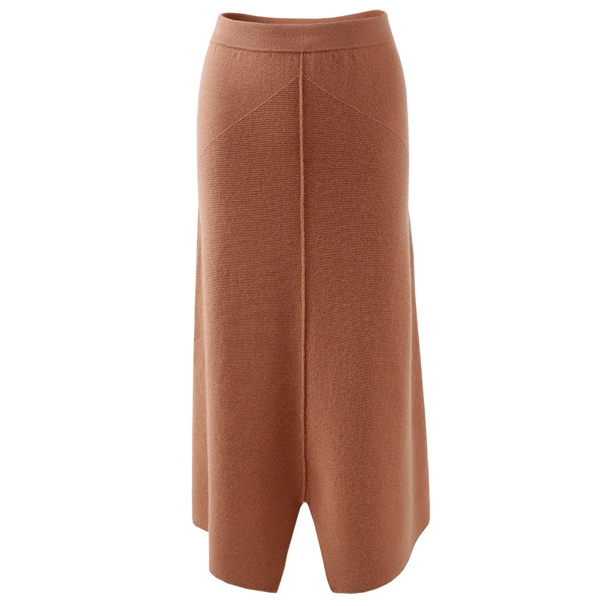 100% Cashmere Split Knit Pencil Skirt