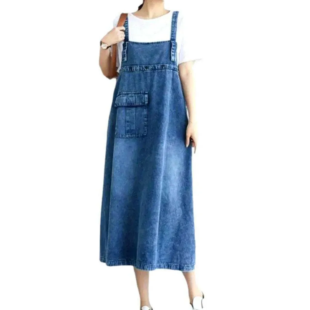 90s style denim cargo dress