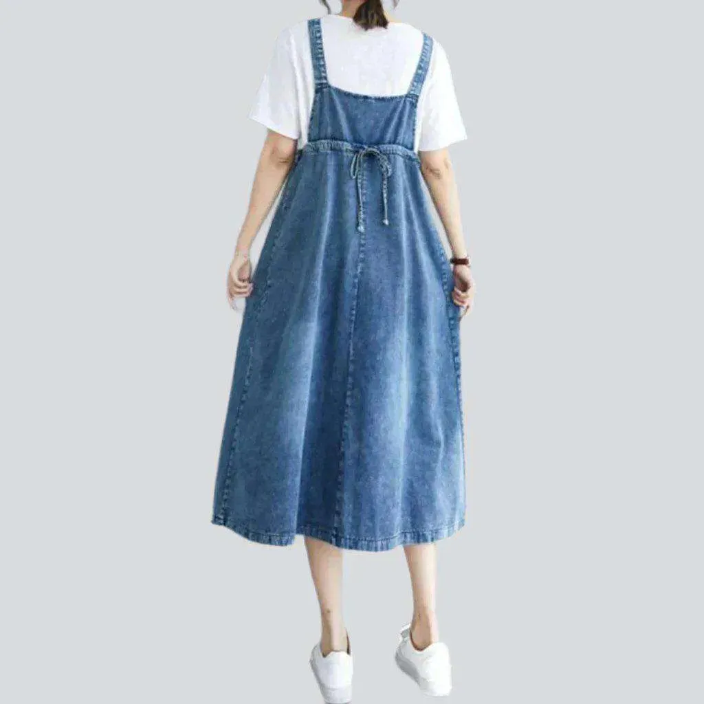 90s style denim cargo dress