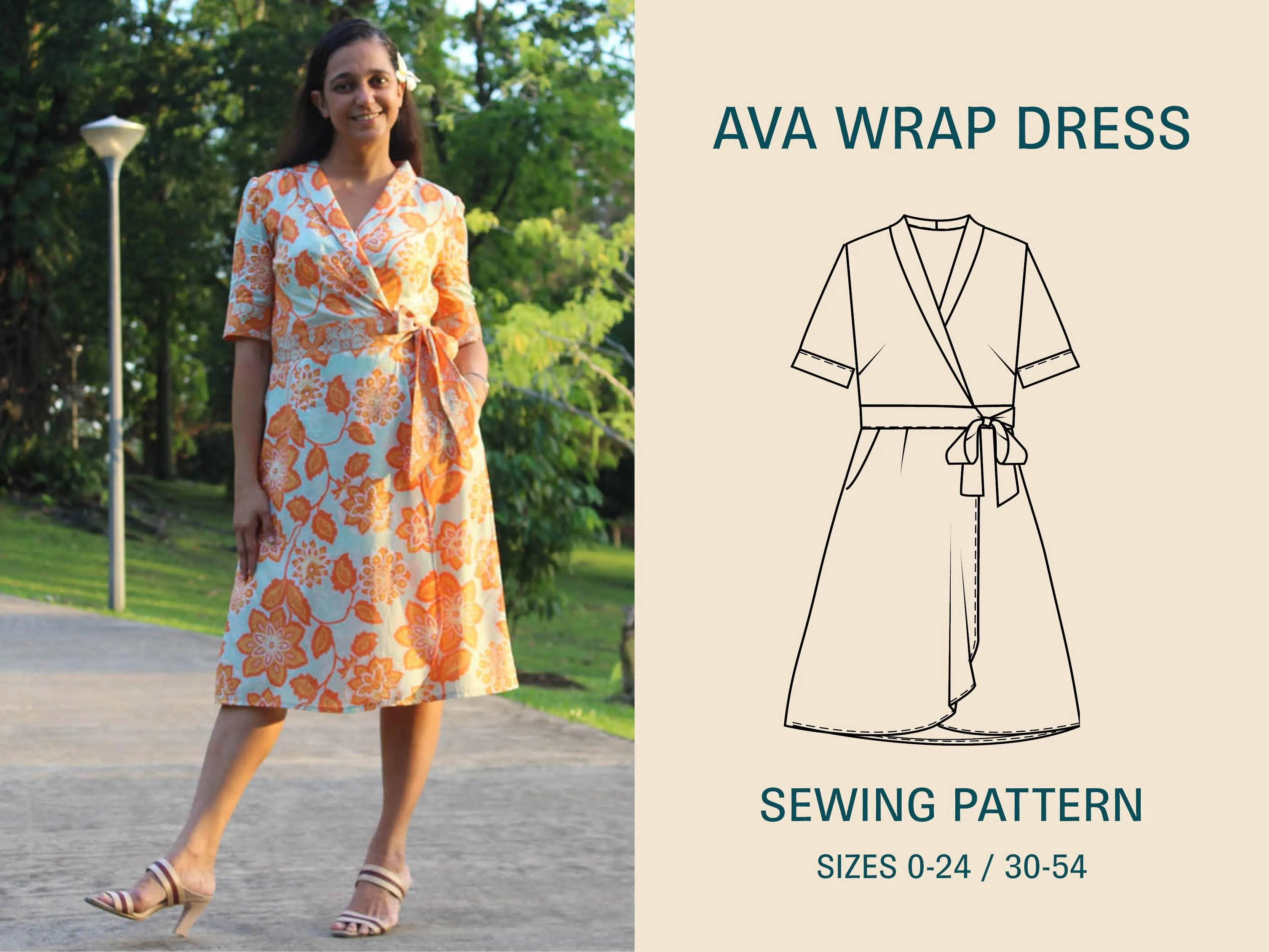 Ava Wrap Dress Sewing Pattern