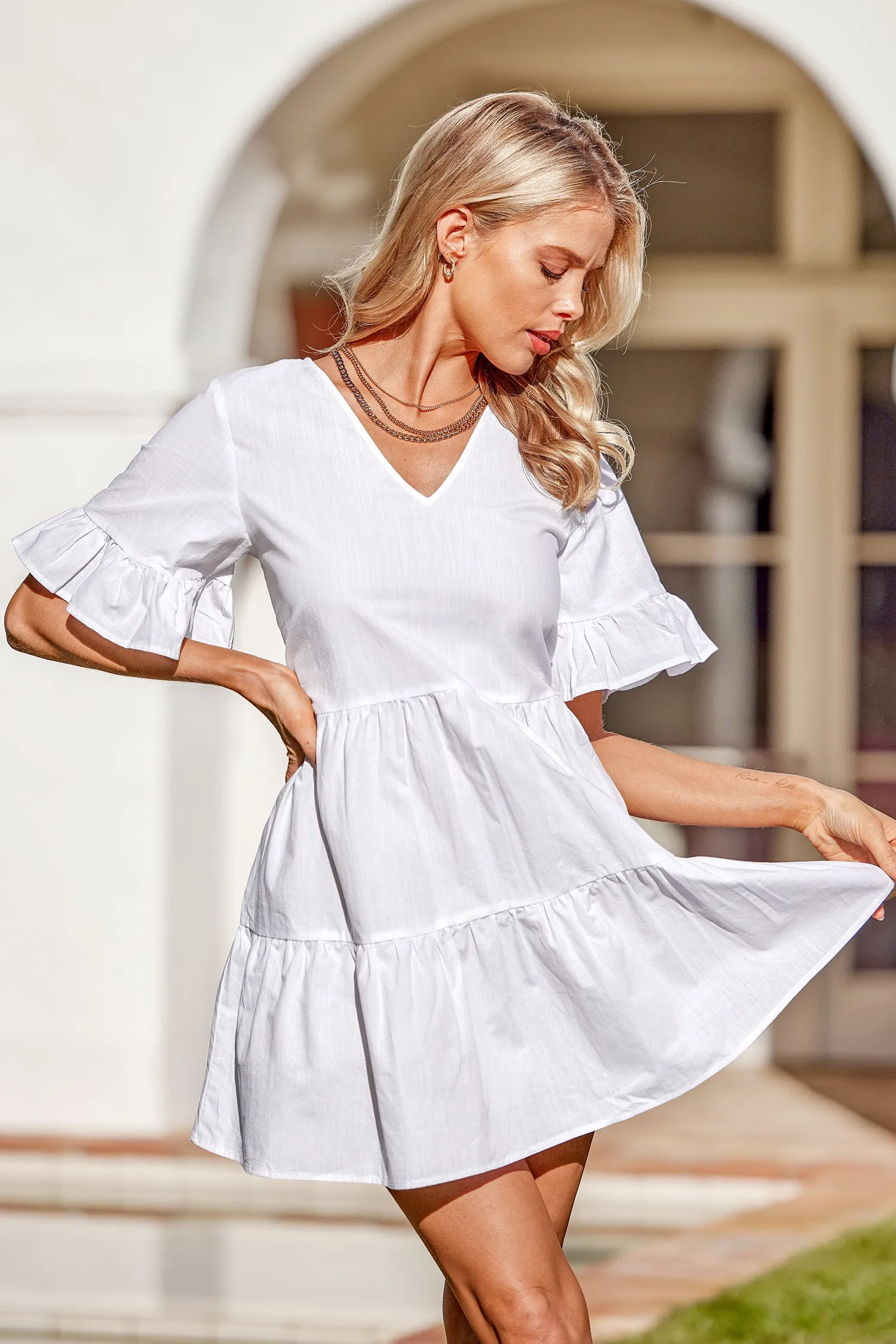 Azariah Ruffled Babydoll Dress