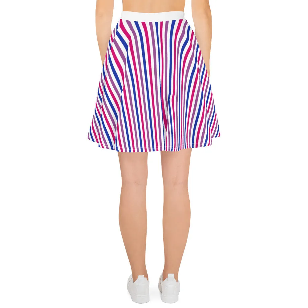 Bisexual Pride Striped Skater Skirt