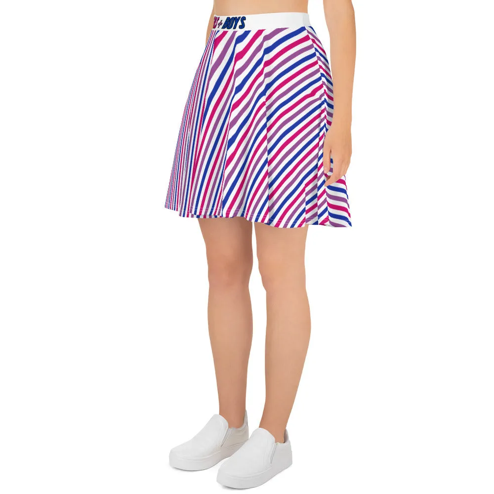 Bisexual Pride Striped Skater Skirt