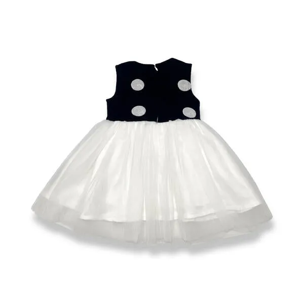 Black and White Polka Dot Wooly Tulle Dress