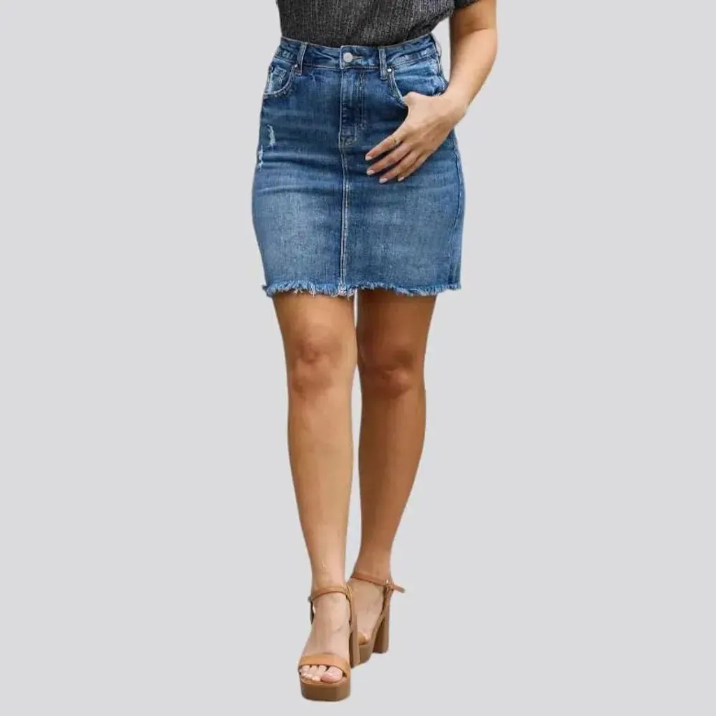 Body-con vintage jean skirt for women