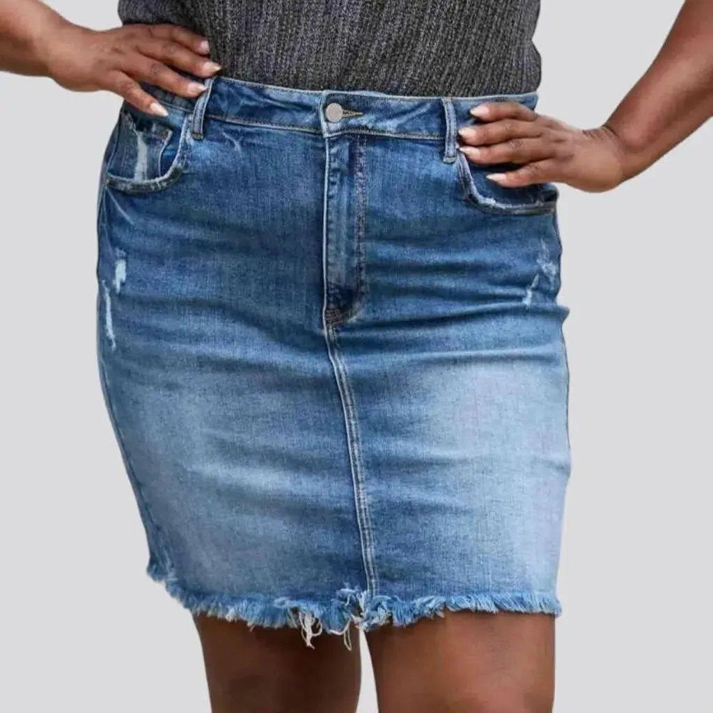 Body-con vintage jean skirt for women