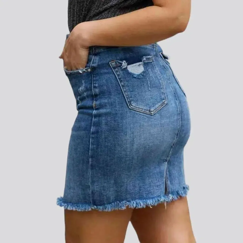 Body-con vintage jean skirt for women