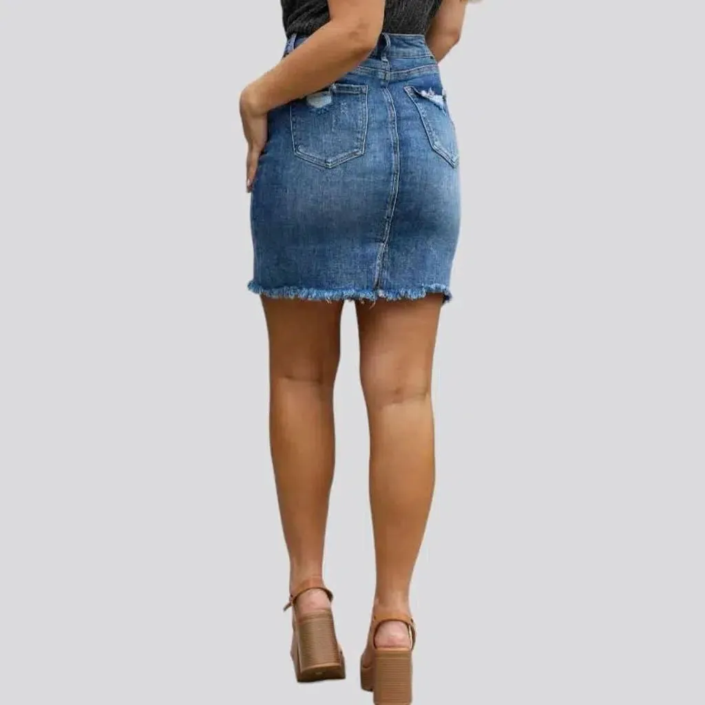 Body-con vintage jean skirt for women