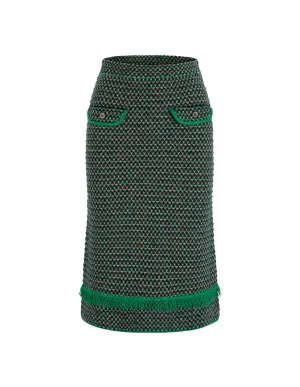 BORA AKSU French Melange Tweed Knitted Skirt