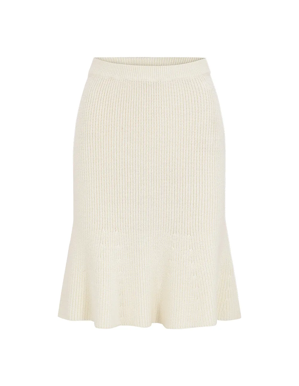 BORA AKSU High Waist Wool Knit Cream Mermaid Skirt