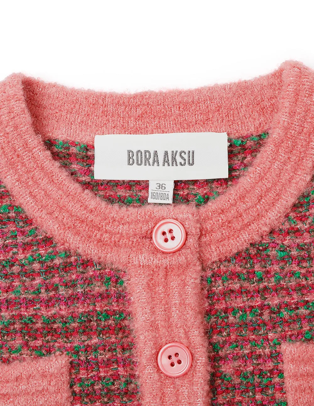 BORA AKSU Mixed Colors Faux Tweed Knitted Cardigan