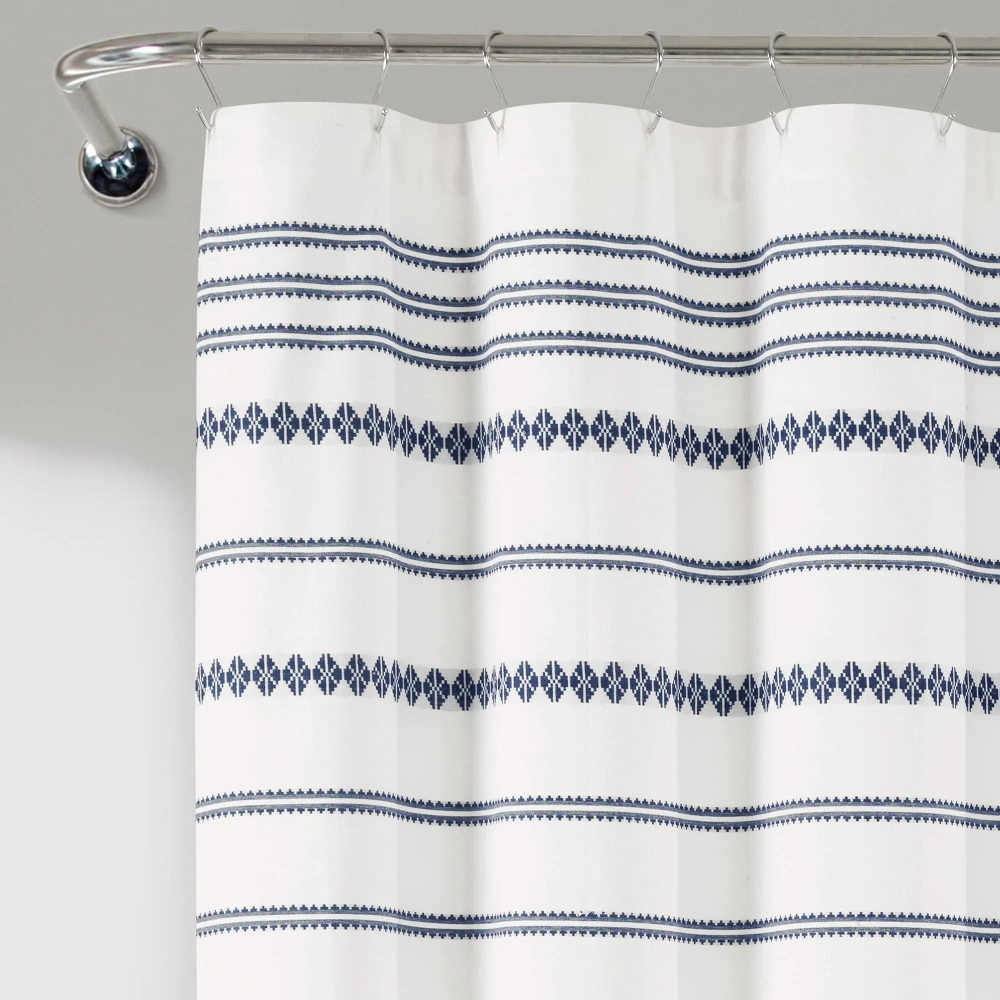 Breezy Chic Tassel Jacquard Recycled Cotton Shower Curtain