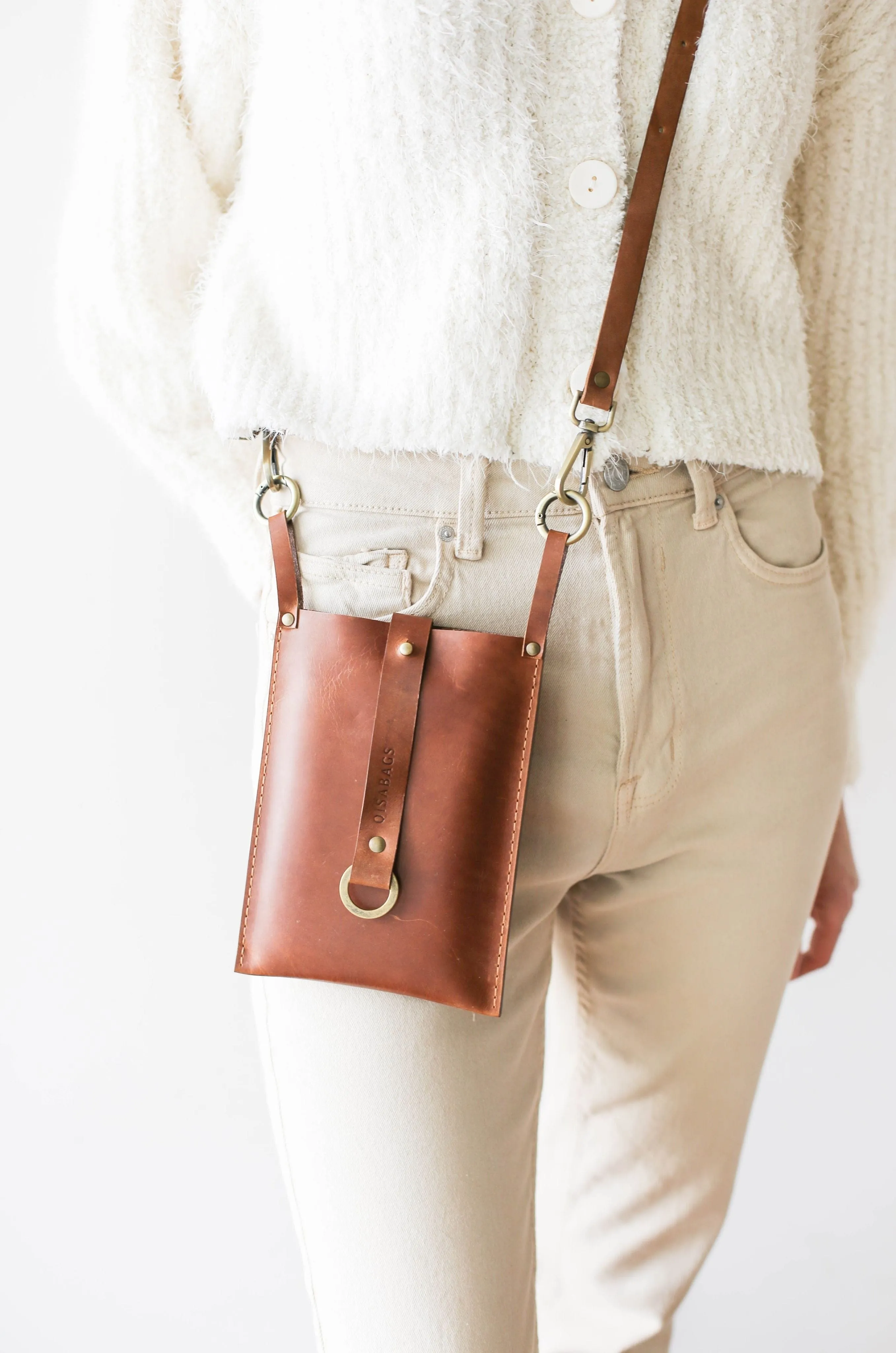 Brown Leather Phone Bag