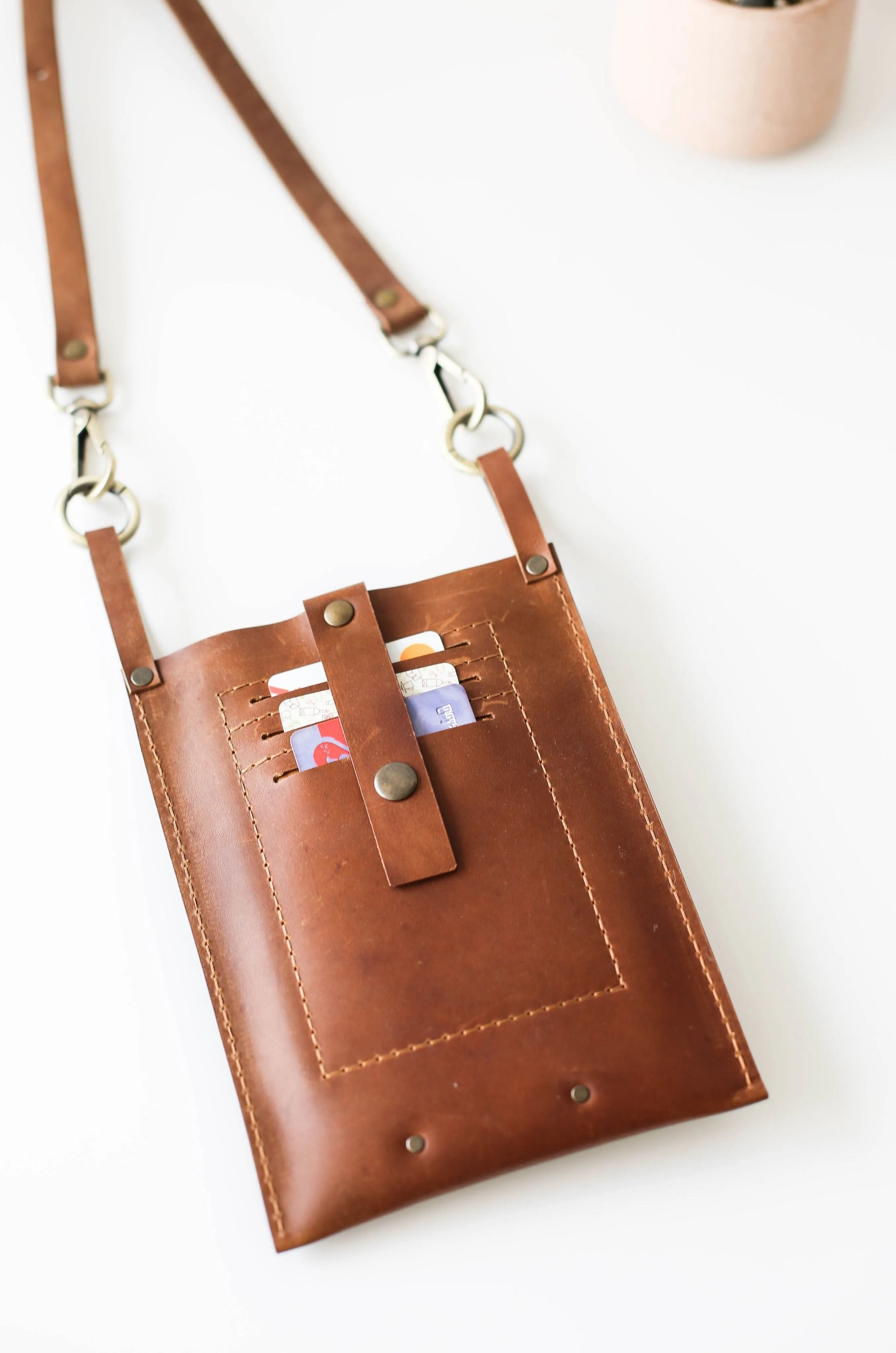 Brown Leather Phone Bag