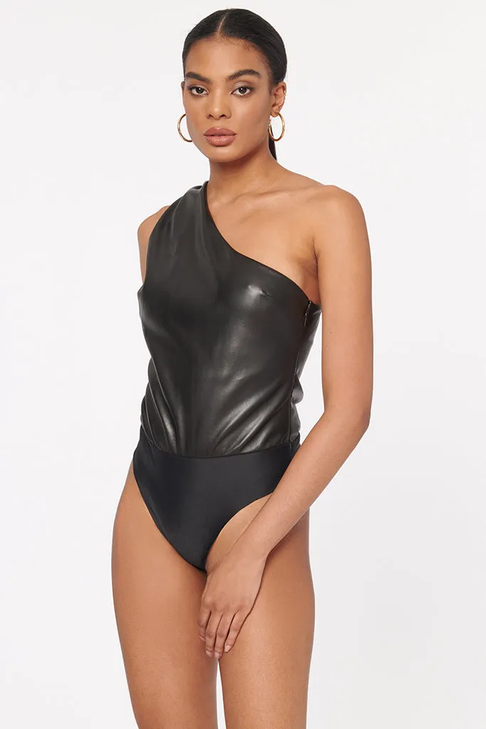 Cami NYC - Chrissa Vegan Leather Bodysuit - Black *FINAL SALE