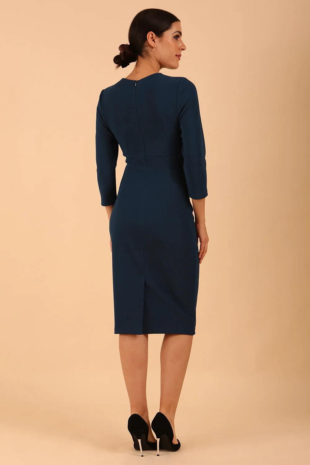 Clementine Keyhole Sleeved Pencil Dress