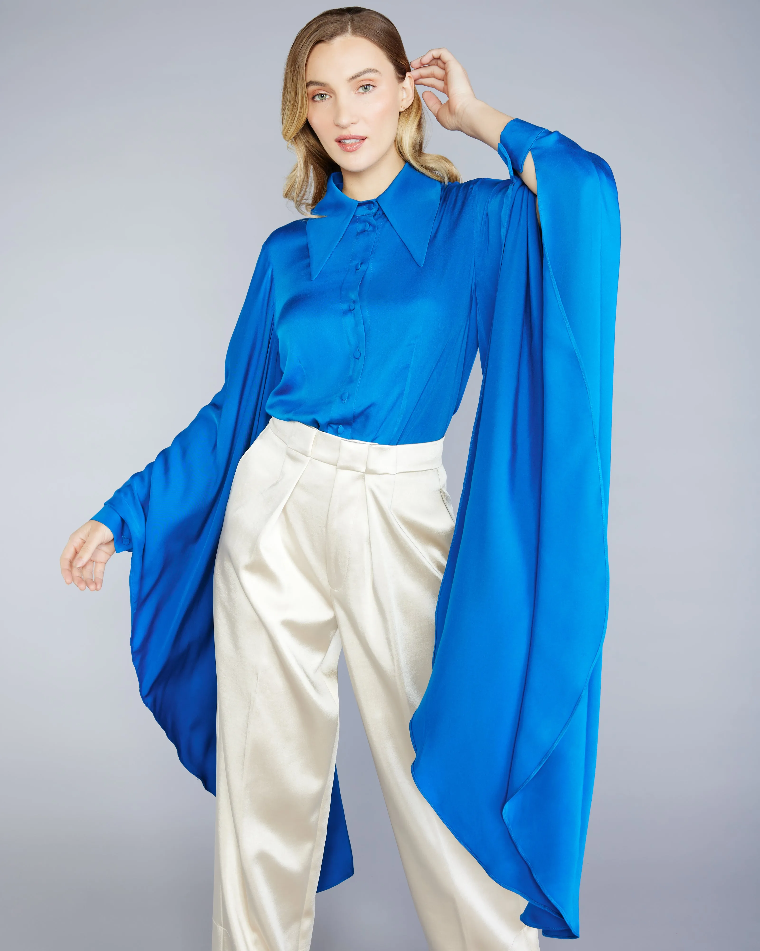 Cobalt Bat Sleeves Shirt