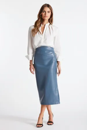 Colette Side Ruched Midi Skirt