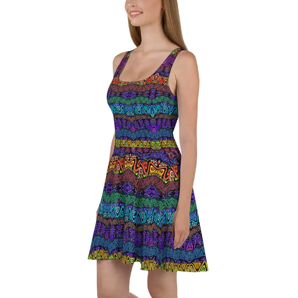 Color Swirls designer Skater Dress by John A. Conroy