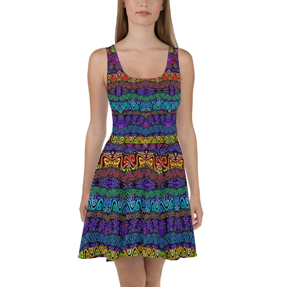 Color Swirls designer Skater Dress by John A. Conroy