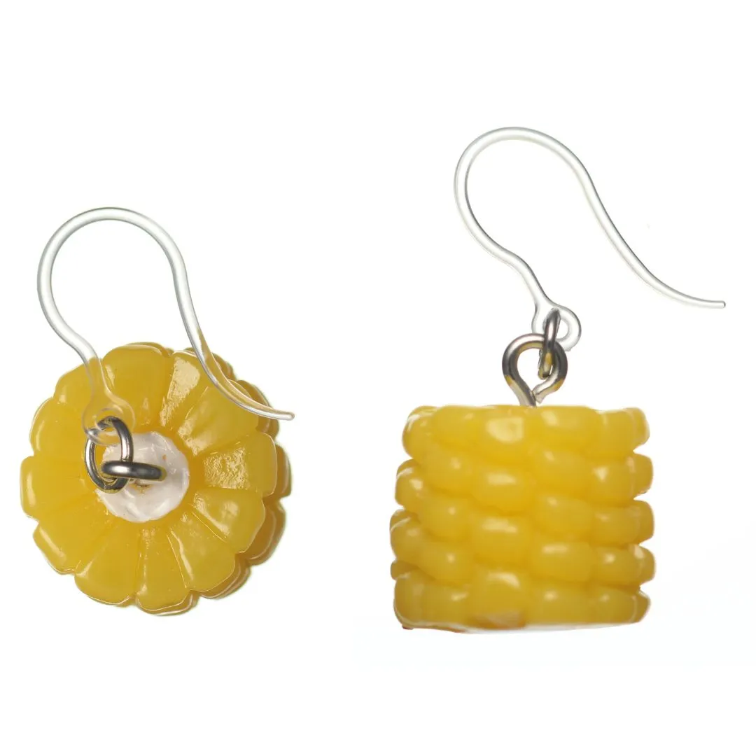 Corn Cob Dangles Hypoallergenic Earrings for Sensitive Ears Made with Plastic Posts