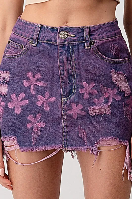 Damsel in Distress Denim skirt (Purple)