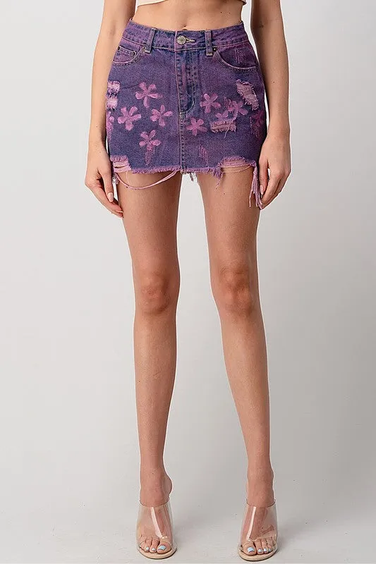 Damsel in Distress Denim skirt (Purple)