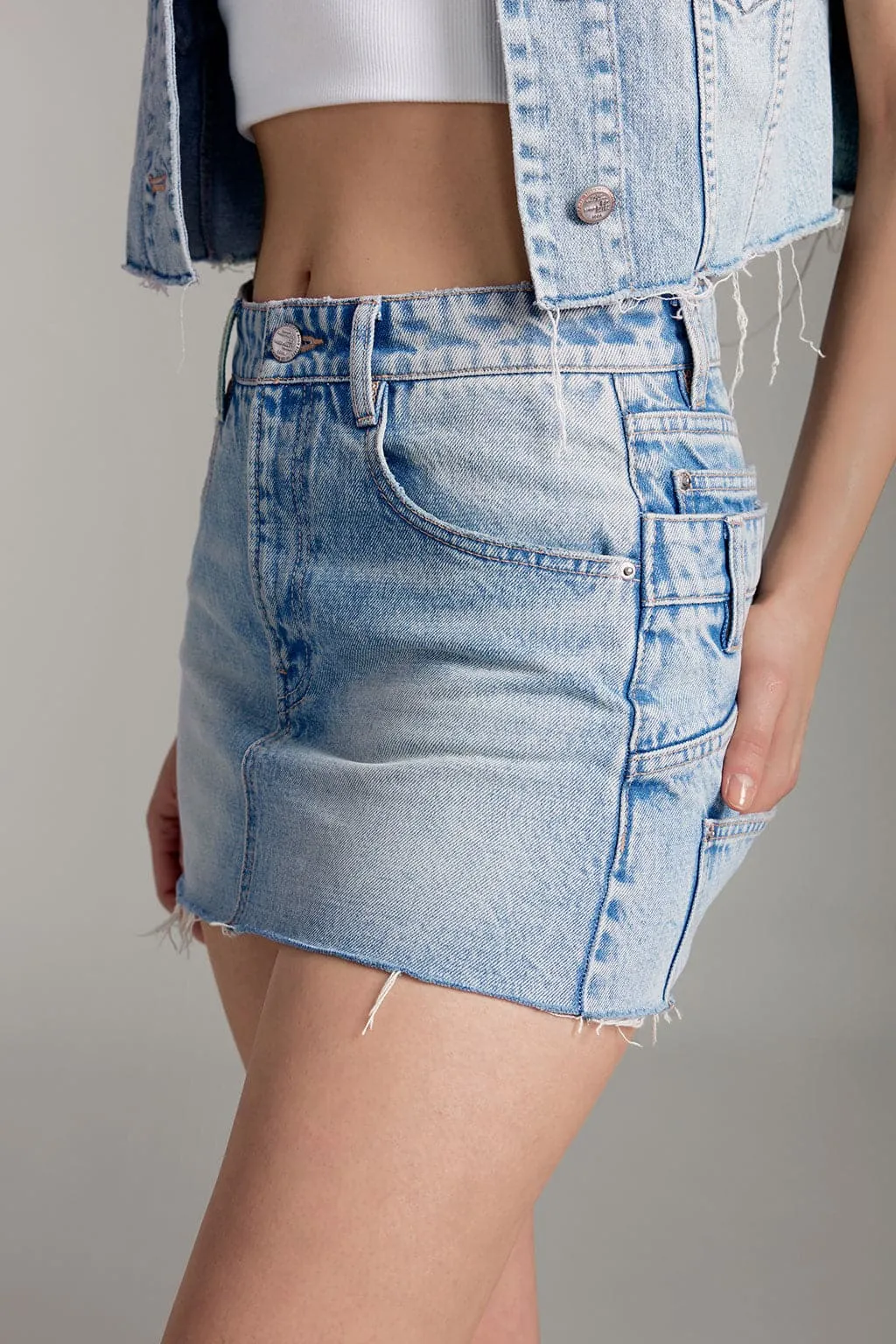 Deconstructed Design Denim Skirt