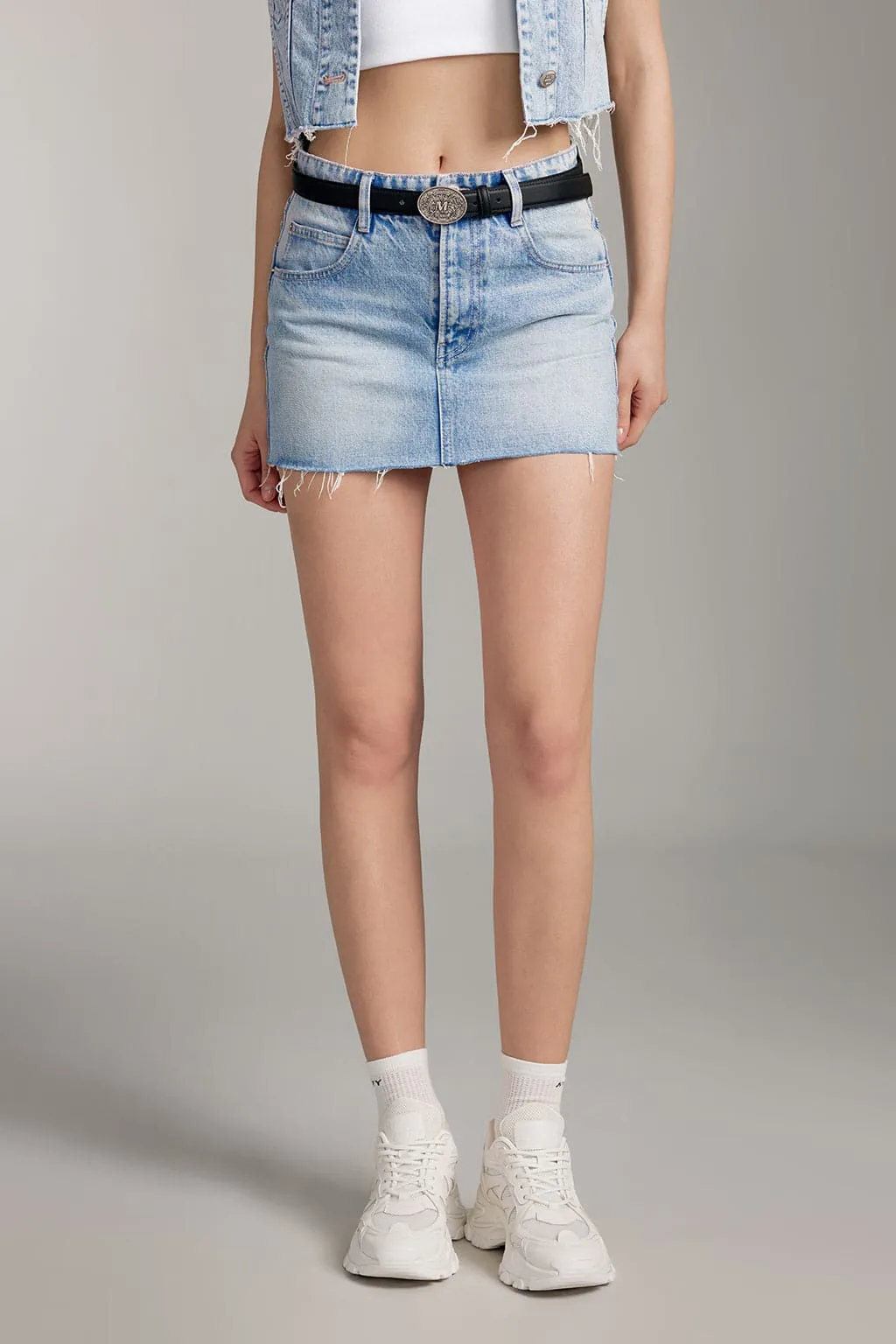 Deconstructed Design Denim Skirt