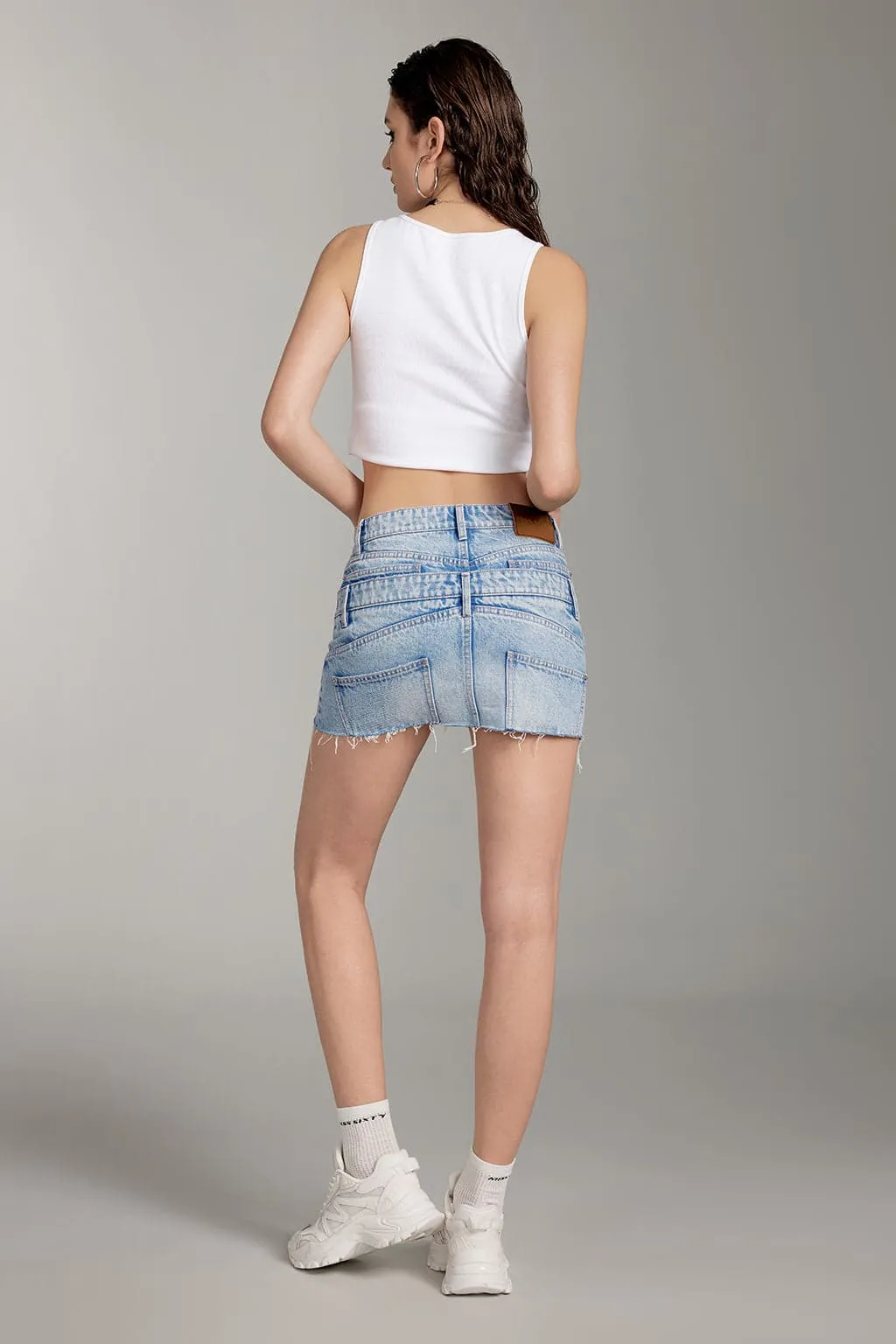 Deconstructed Design Denim Skirt