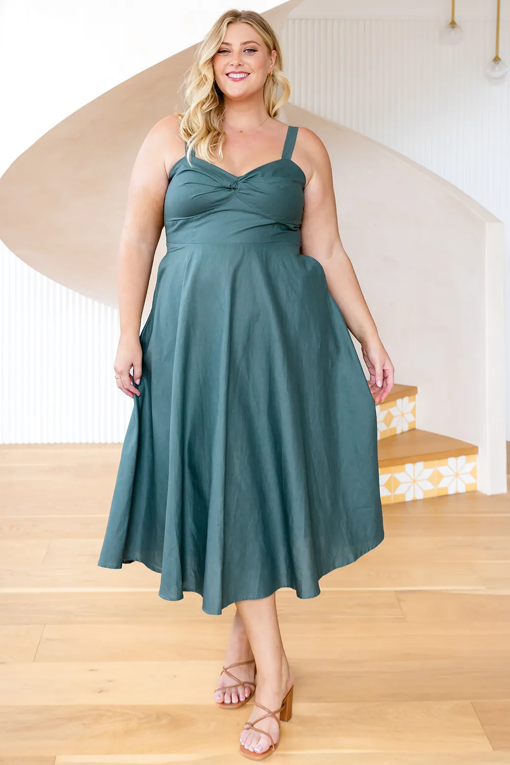 Delphine Midi Dress Olive