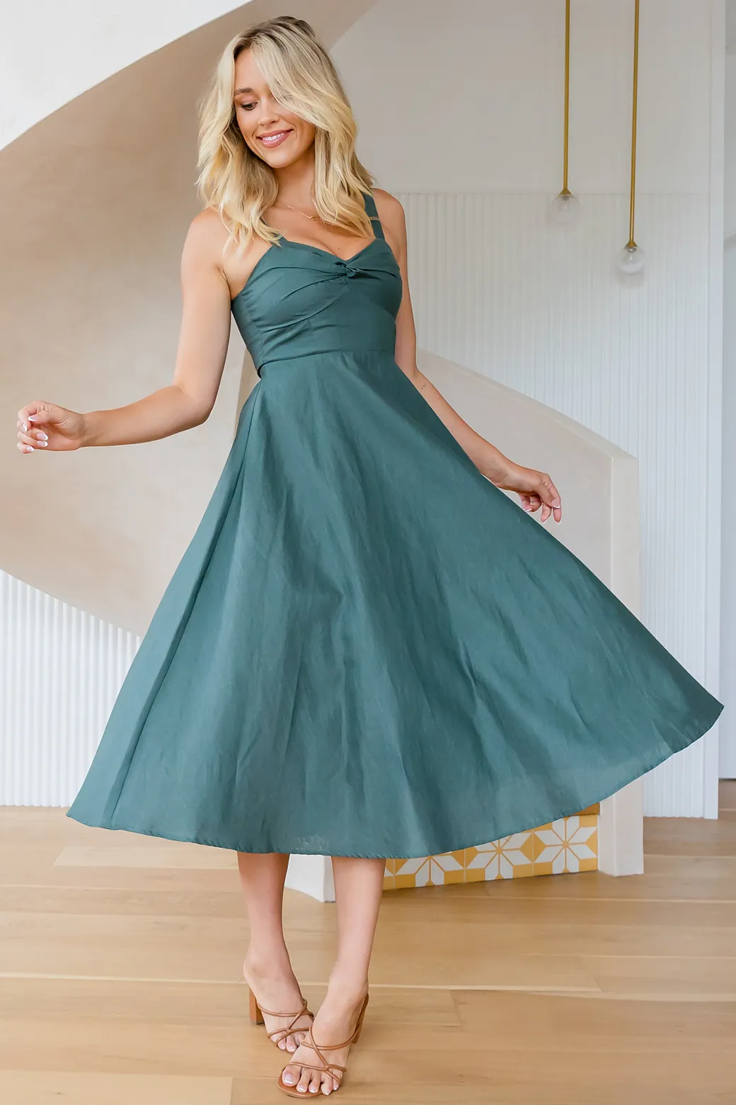 Delphine Midi Dress Olive