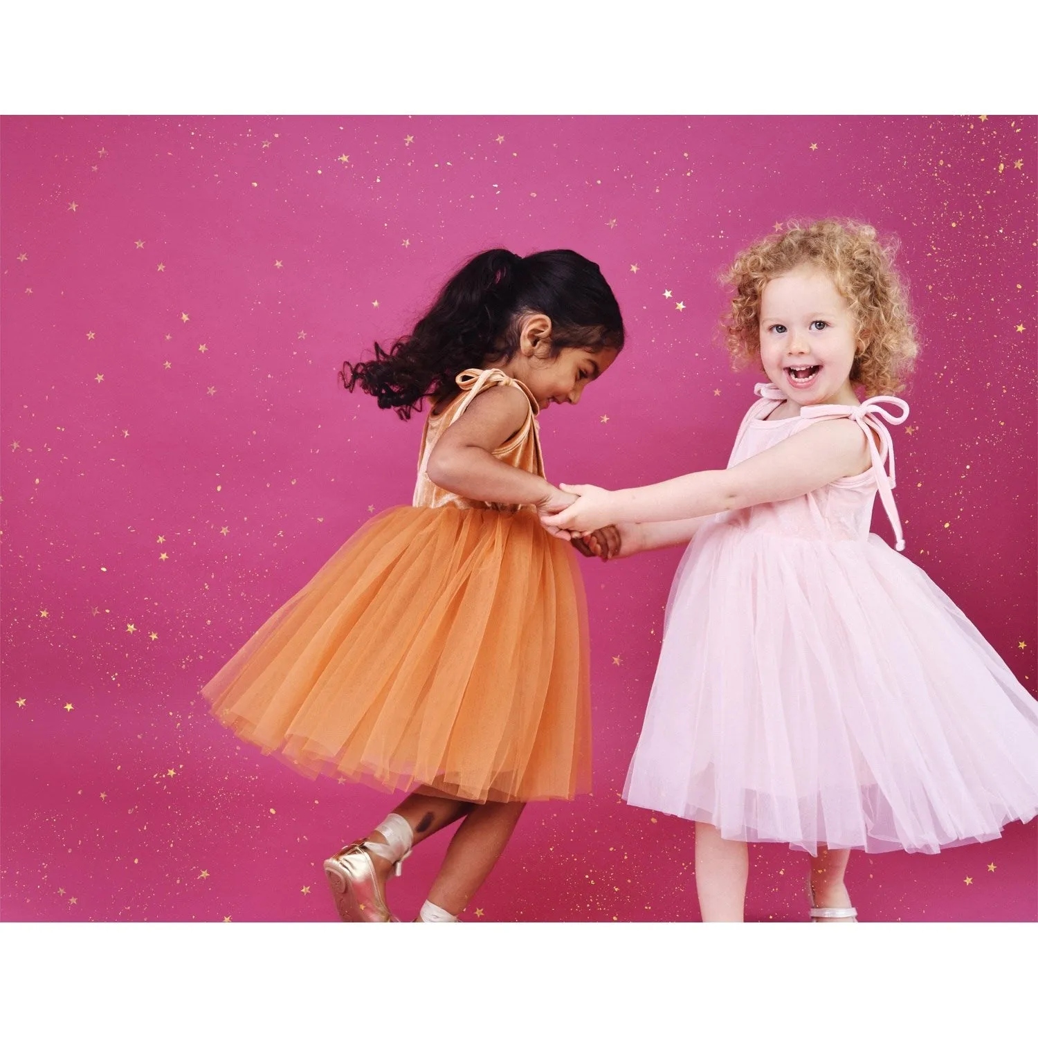 Dolly by Le Petit Tom Pink Dolly Universe Velvet Cosmic Strings Tutu Dress