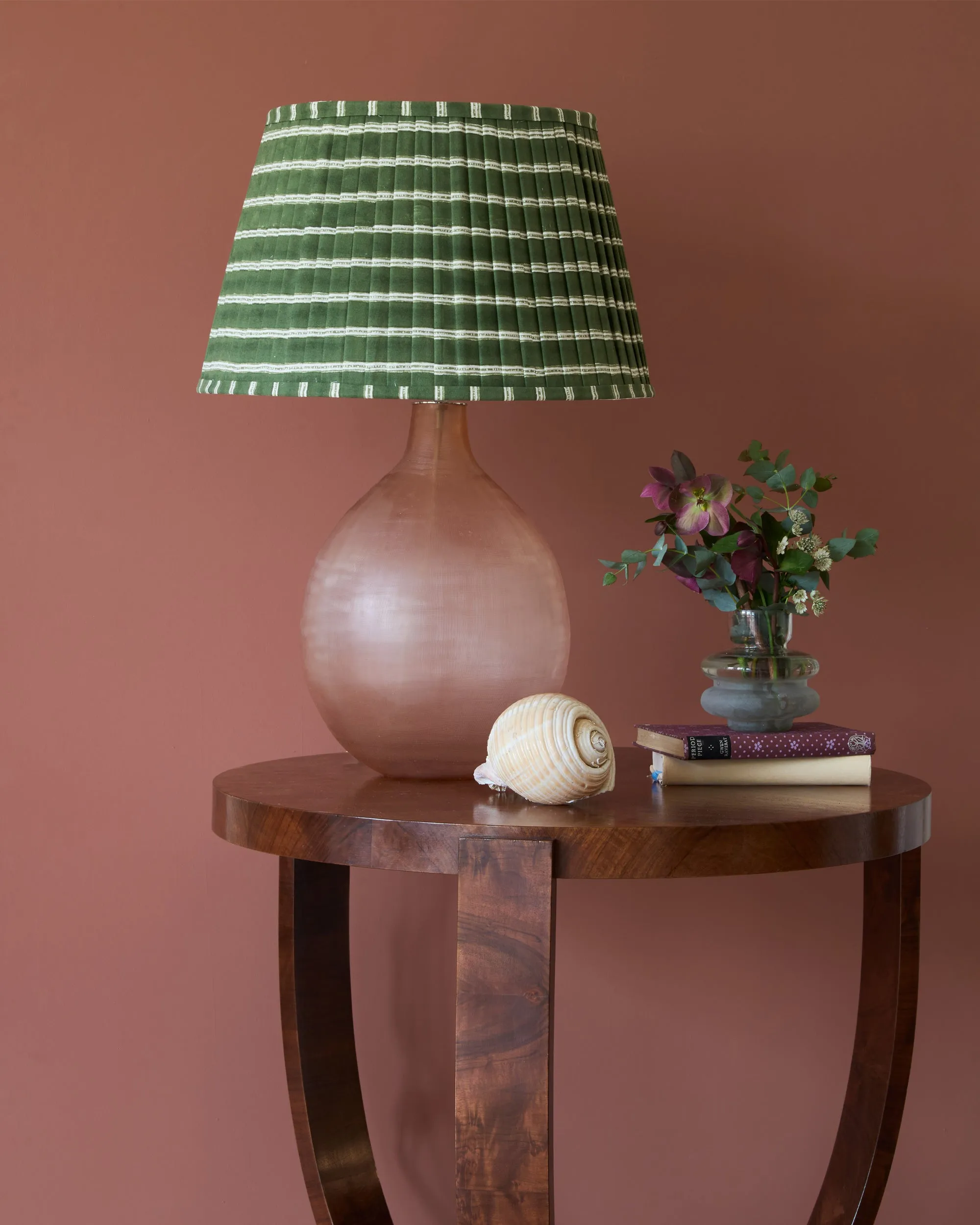 Edo Stripe Pleated Lampshade - Green