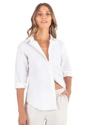 Essy White Linen Cotton Shirt