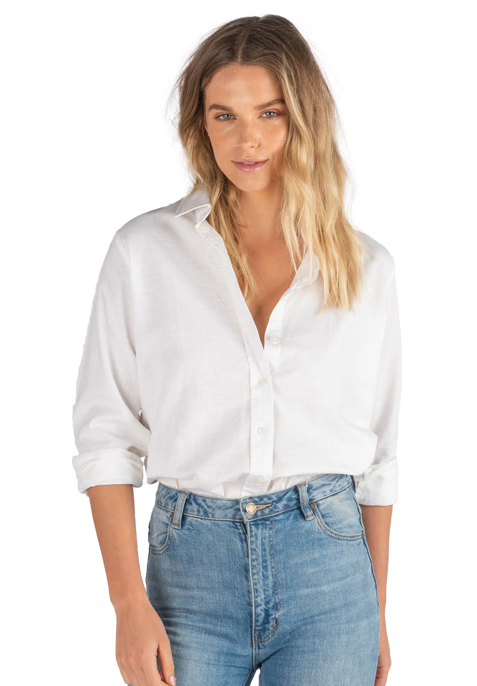 Essy White Linen Cotton Shirt