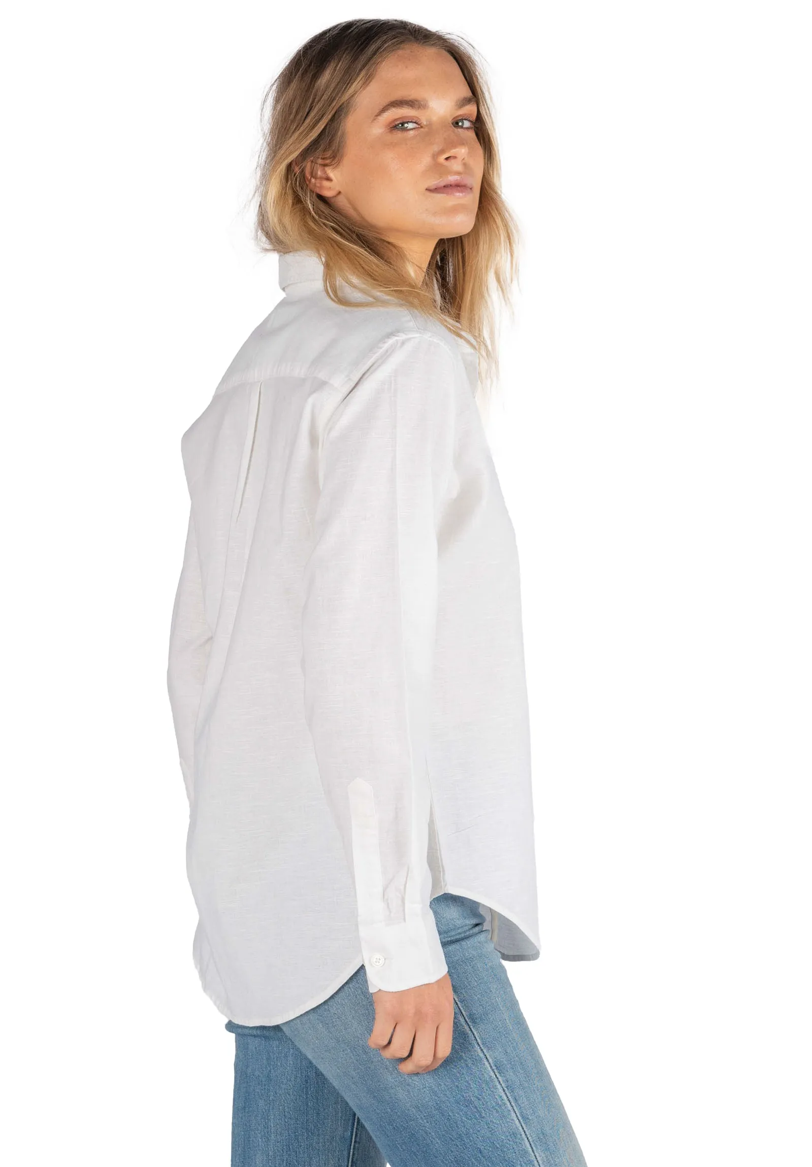 Essy White Linen Cotton Shirt