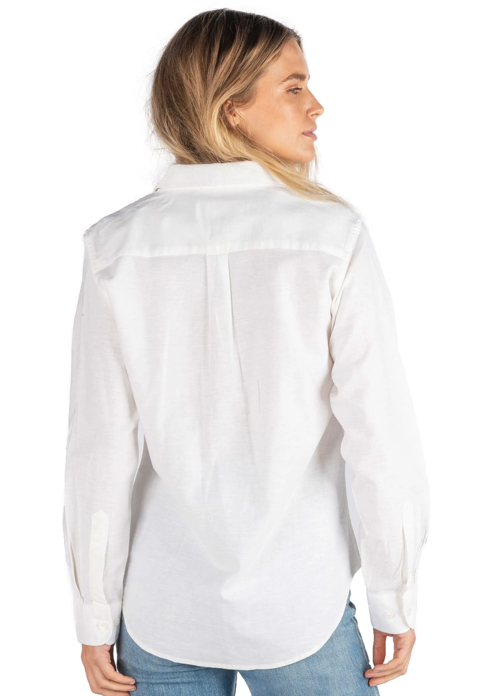 Essy White Linen Cotton Shirt