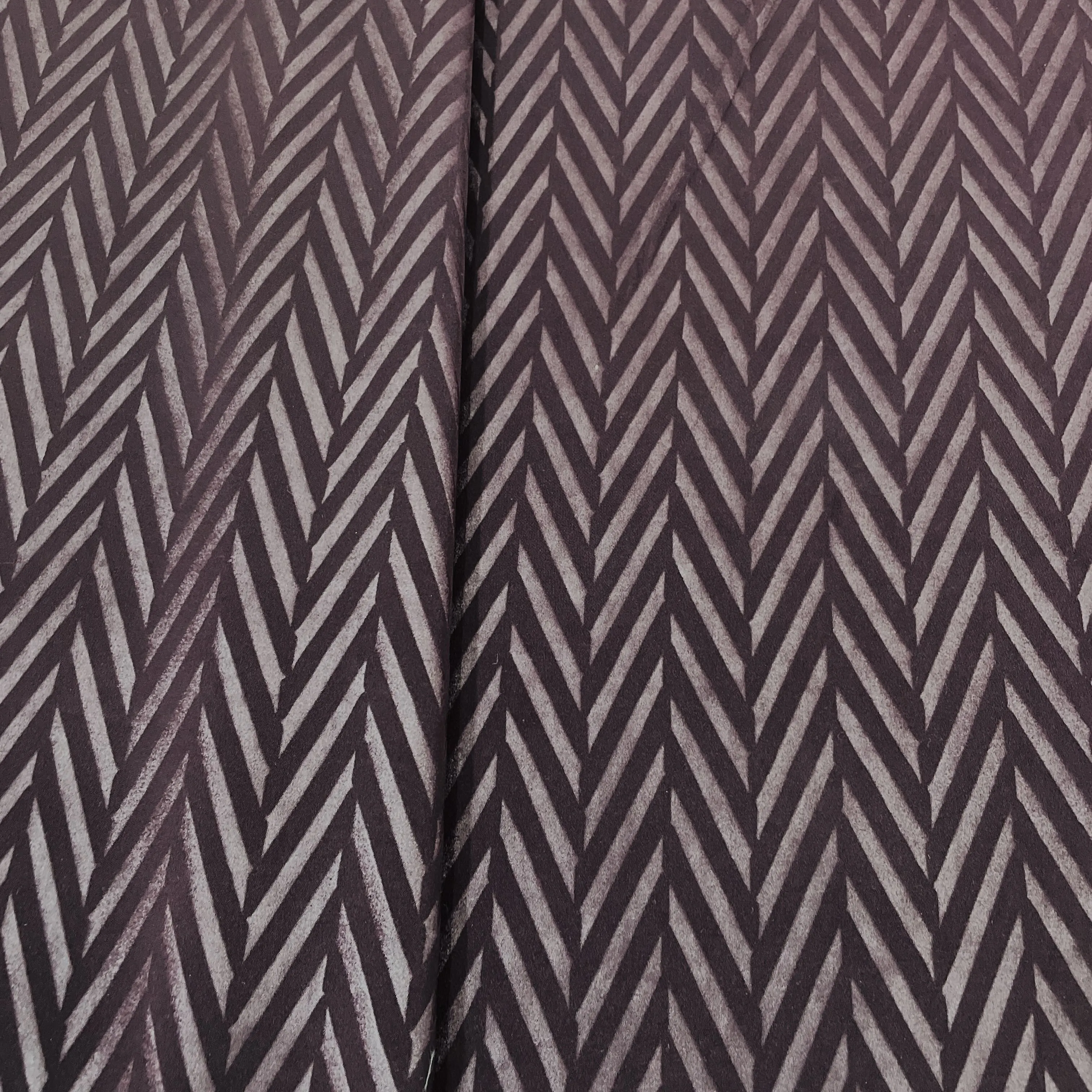 Exclusive Wine Stripe Print Velvet Fabric