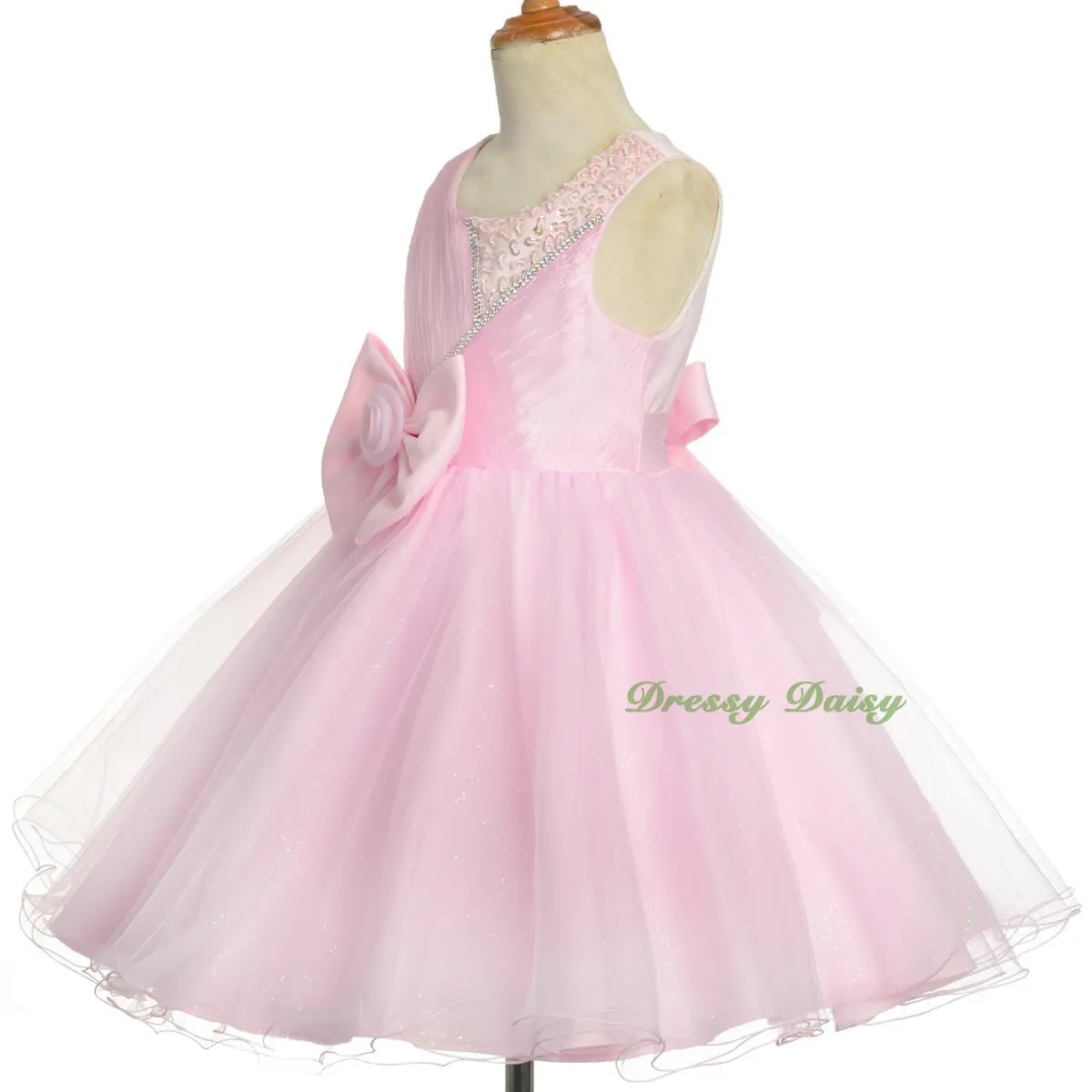 FG321 Diamante Beaded Tulle Flower Girl Formal Dress Pageant Birthday Size 18 Months - 7