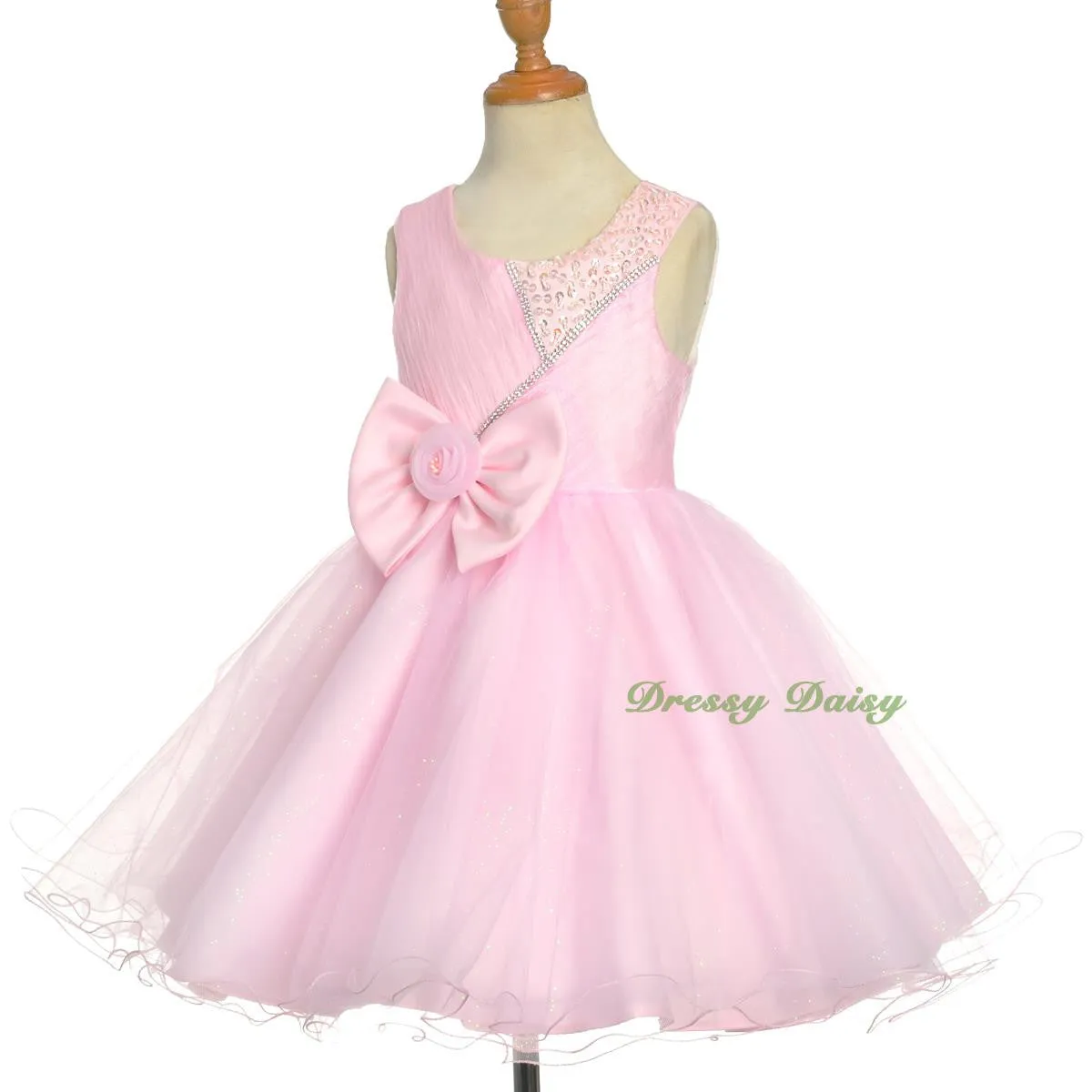 FG321 Diamante Beaded Tulle Flower Girl Formal Dress Pageant Birthday Size 18 Months - 7