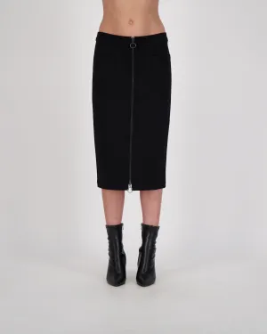 Front Zip Knit Utility Skirt