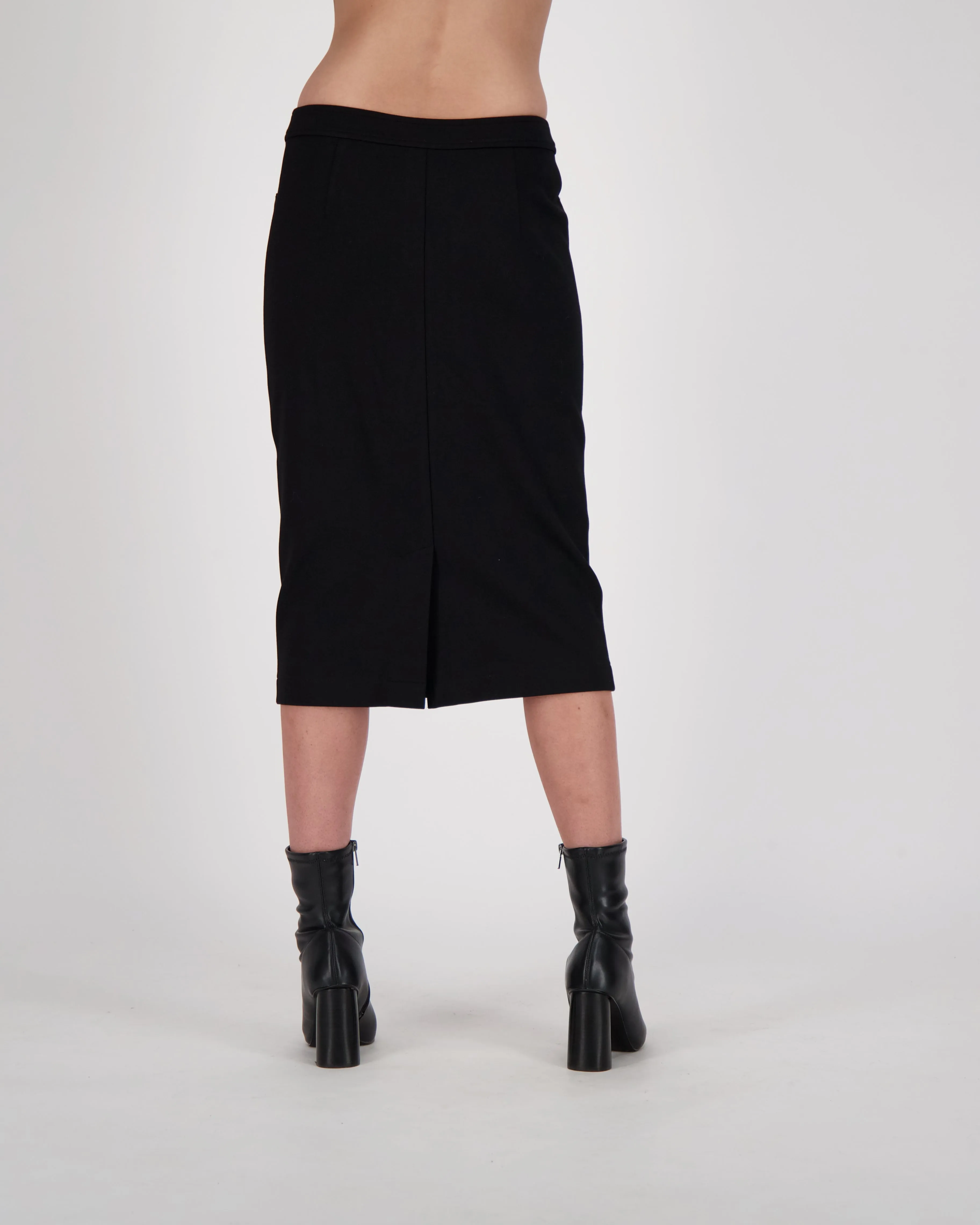 Front Zip Knit Utility Skirt