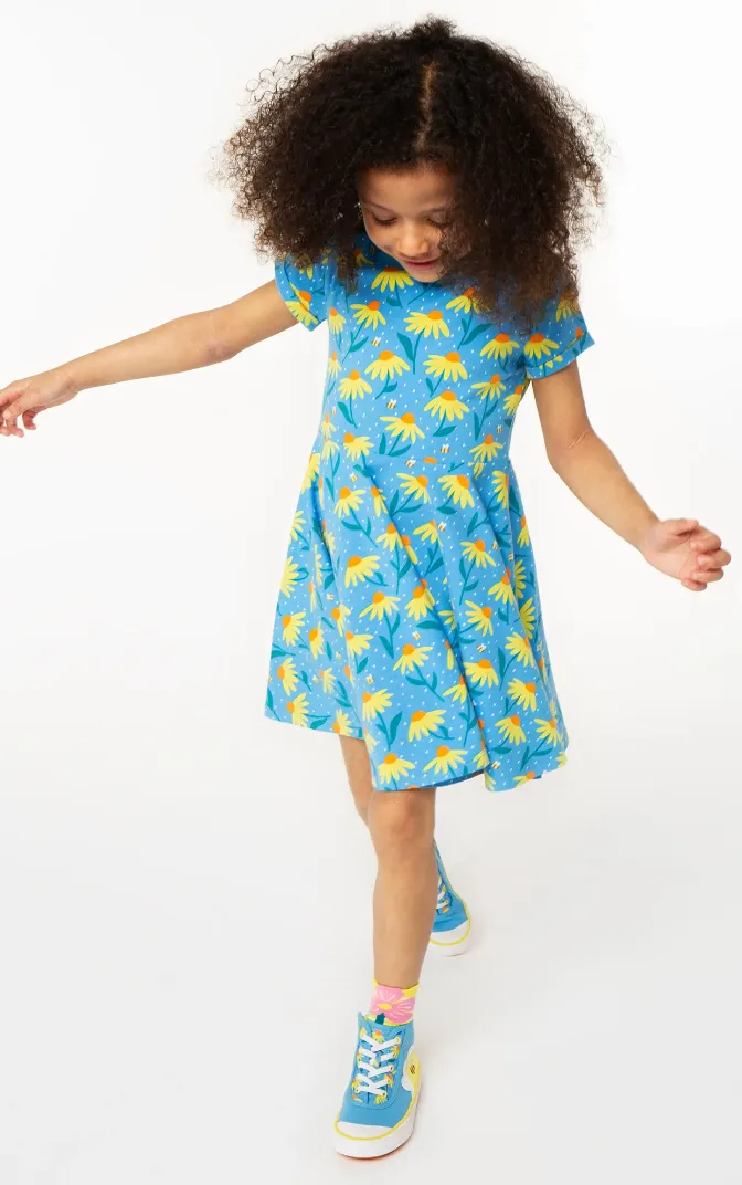 Frugi Spring Skater Dress in Echinacea