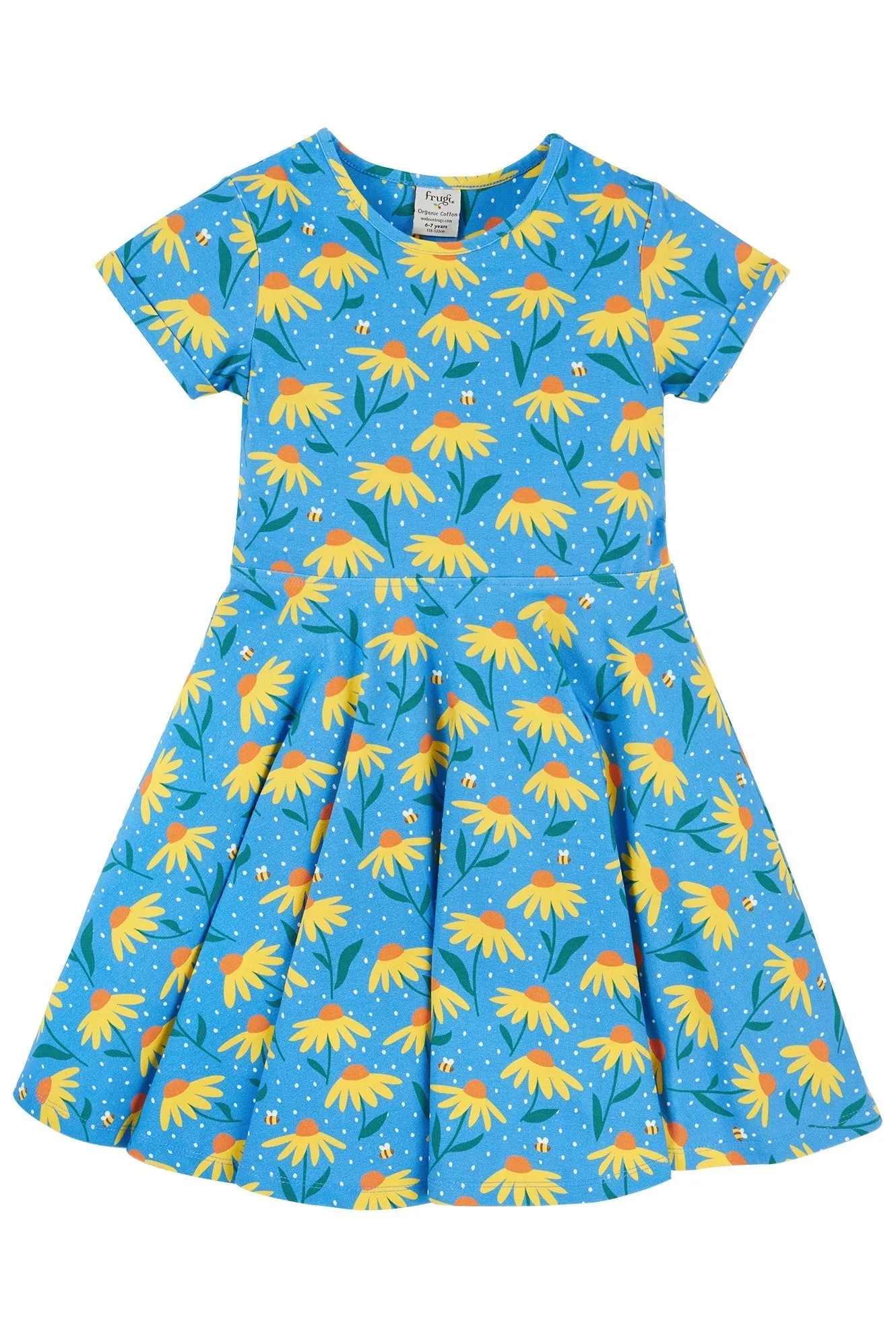 Frugi Spring Skater Dress in Echinacea