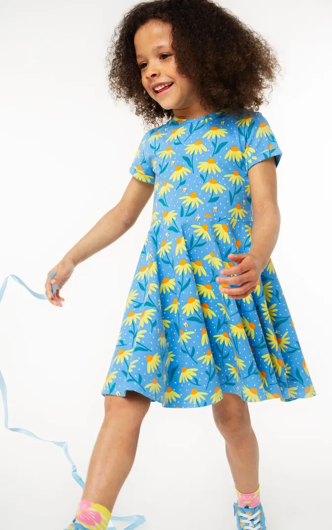 Frugi Spring Skater Dress in Echinacea