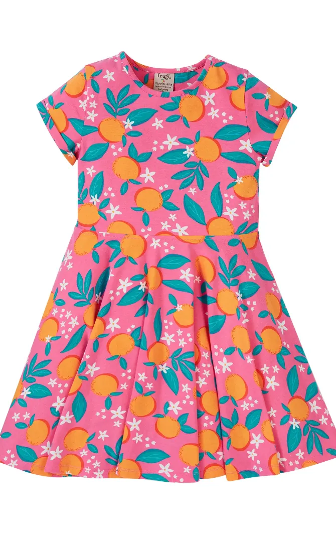 Frugi Summer Skater Dress - Orange Blossom