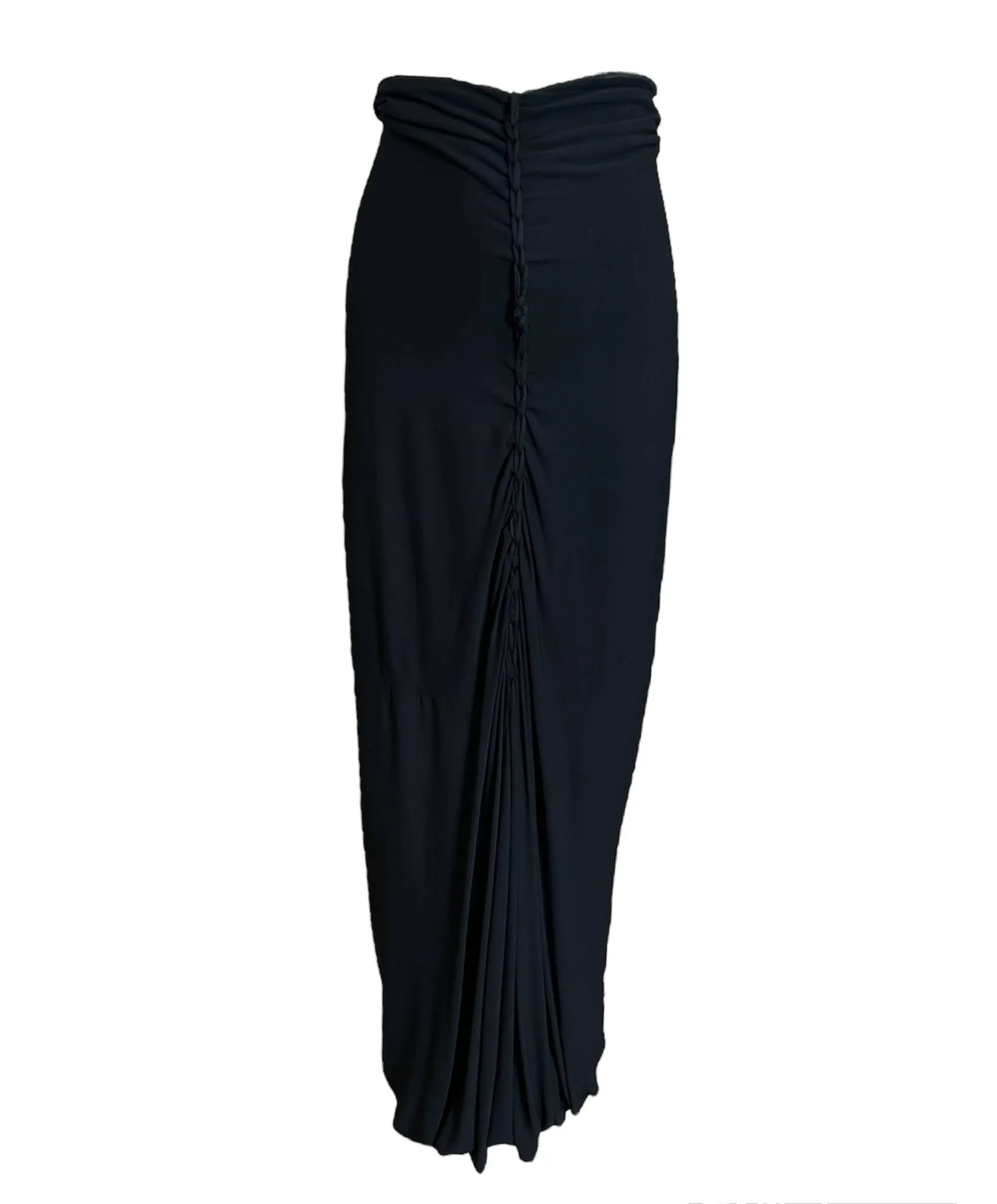 Gaultier FEMME Silk Dress with Ruched Front Braid