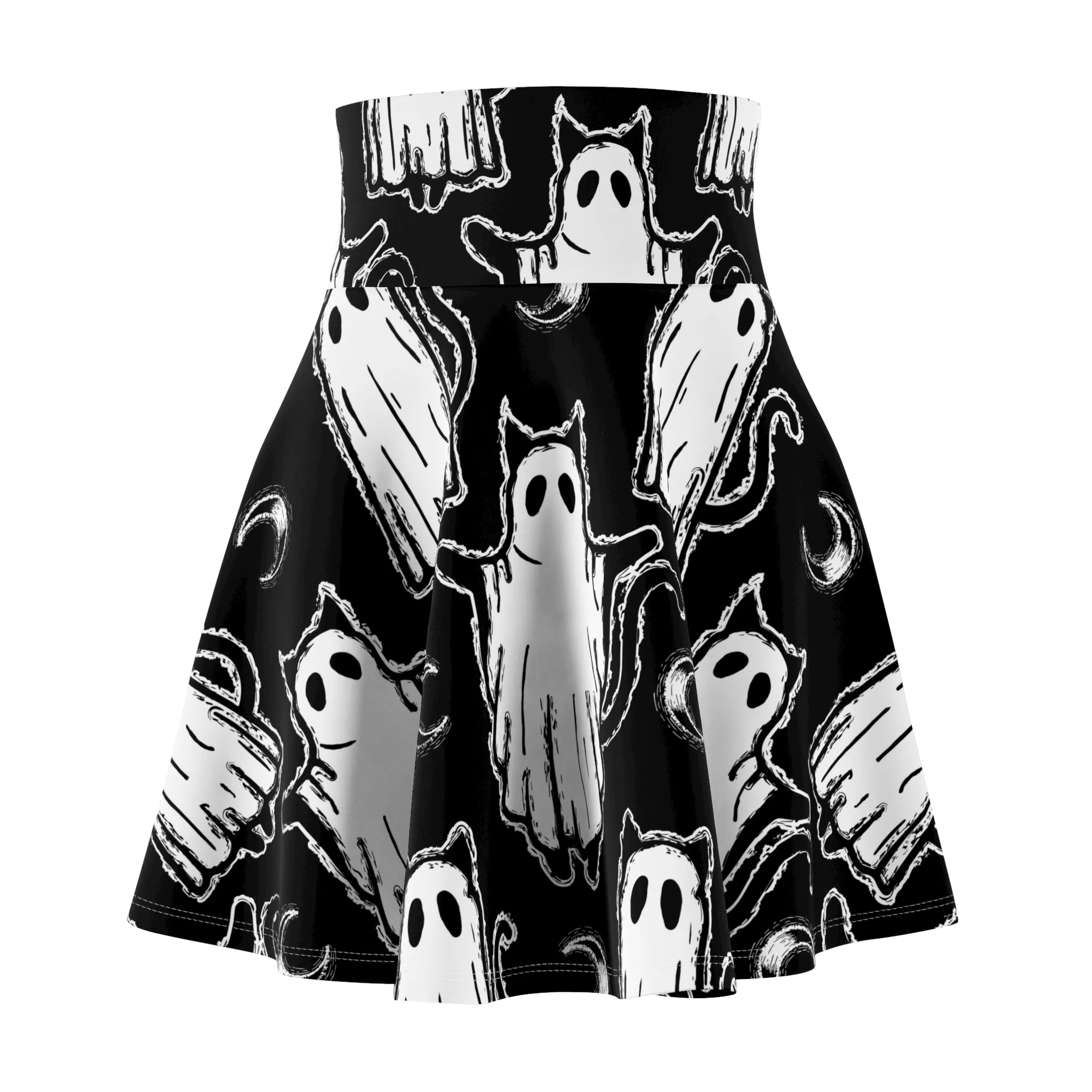 Ghost Cat Skater Skirt