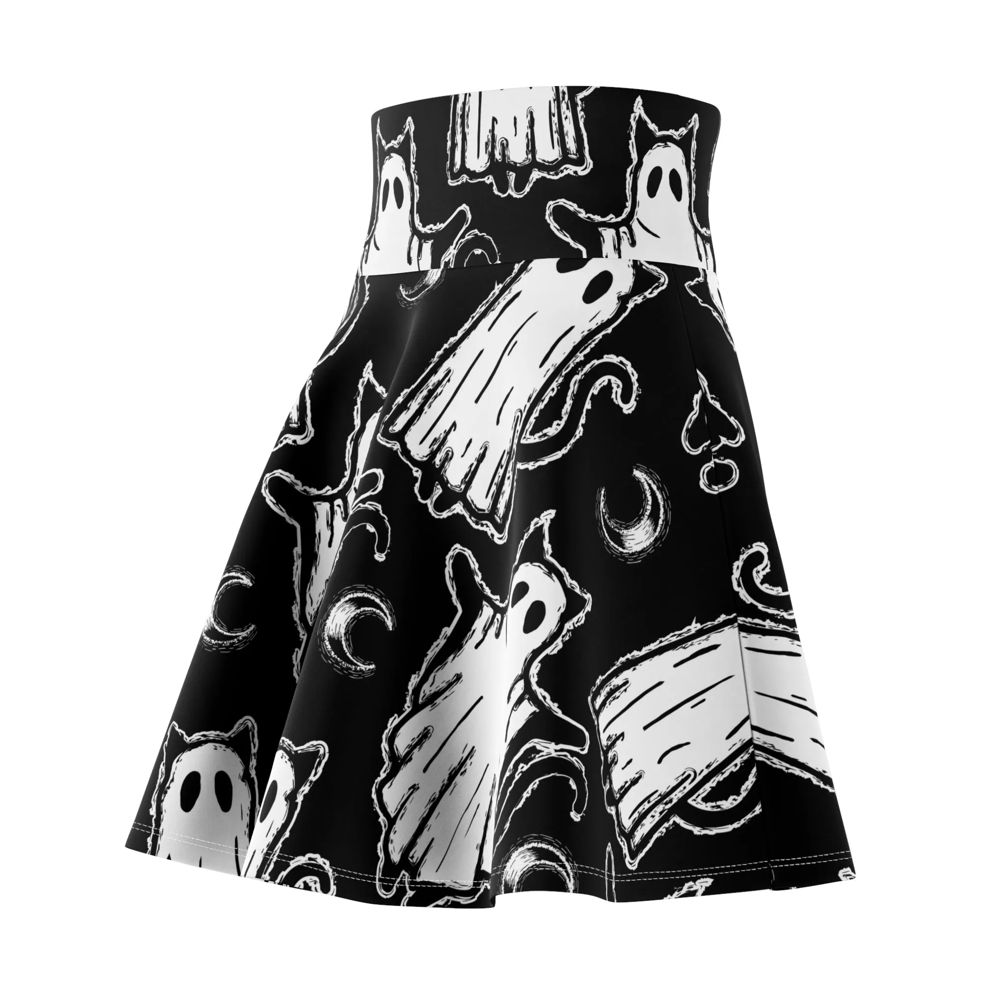 Ghost Cat Skater Skirt